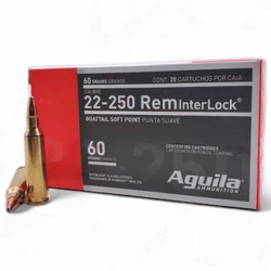 AGUILA 22-250 REM INTERLOCK 60GR by  HORNADY